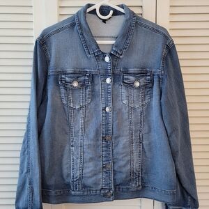 Buffalo David Bitton Stretch Denim Jacket Light Wash Blue XL